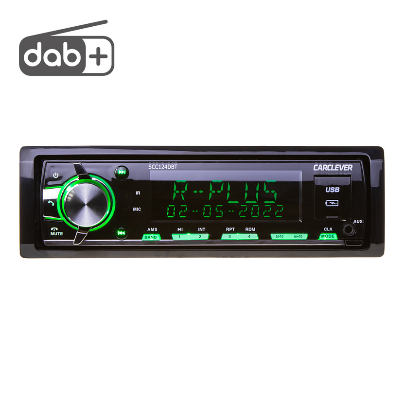 1DIN 12/24V DAB+/FM autorádio bez mechaniky USB/SD/AUX/BLUETOOTH, odnímateľný panel
