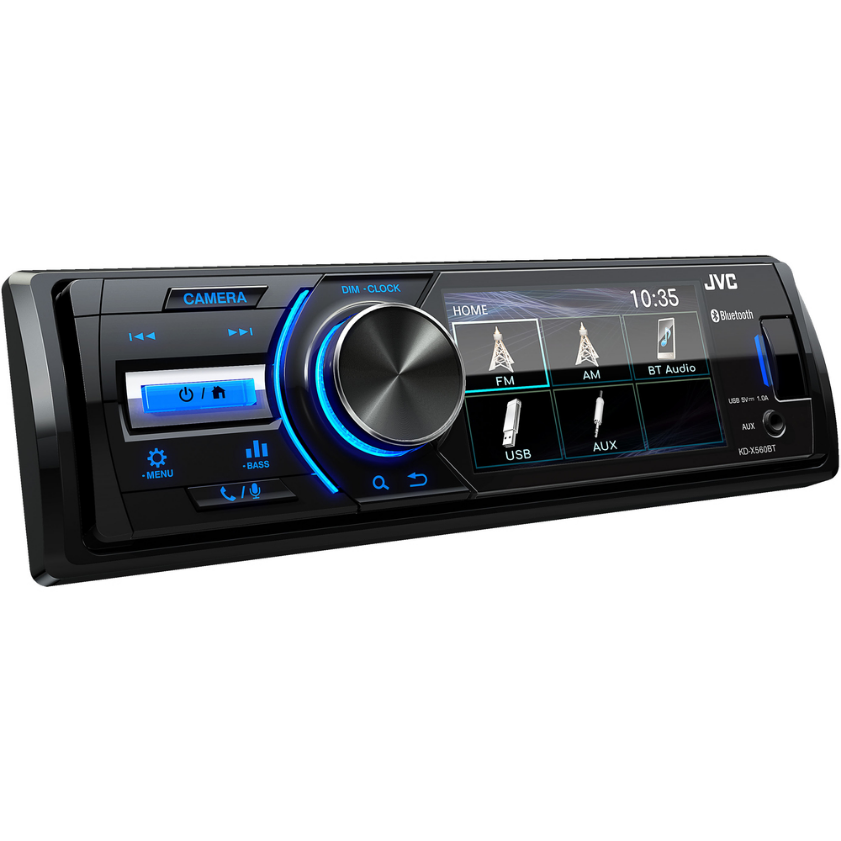 JVC 1DIN autorádio/3" displej/USB/AUX/Bluetooth/vstup pre park.kameru